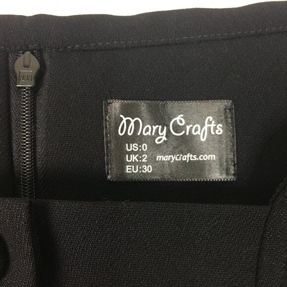 Mary Crafts Black Hourglass Dress womens XS 0 Business Cosplay Collared Neck - Picture 6 of 11